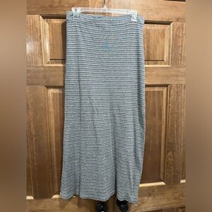 BP Nordstrom Women's Gray Stripe Elastic Waist Pencil Maxi Cotton Skirt, Medium